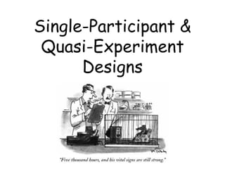 Single-Participant &
Quasi-Experiment
Designs
 