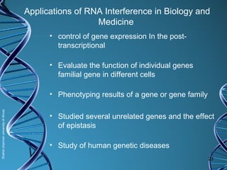 RNA interference in Biology and medicine | PPT