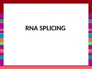 RNA SPLICING
 