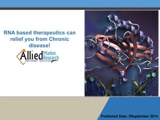 RNA based therapeutics can 
relief you from Chronic 
disease! 
Published Date: 9September 2014 
 