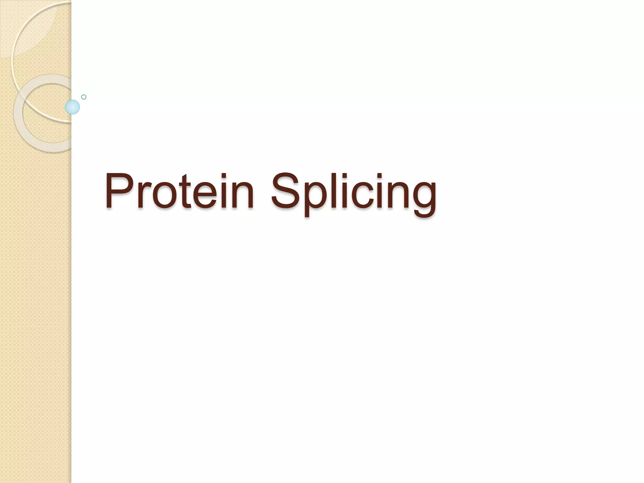 Protein Splicing
 