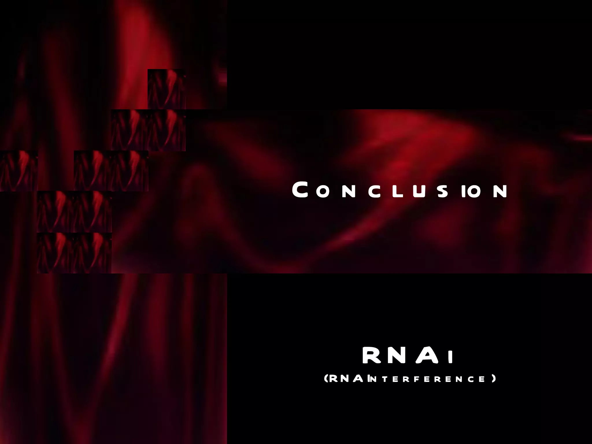 C o n c l u s io n




        RN A i
  (R N A In t e r f e r e n c e )
 