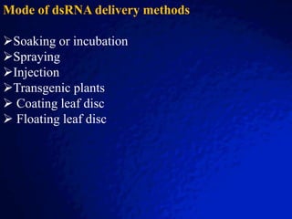 RNA interference in insect pest management (RNAi in ipm) | PPT
