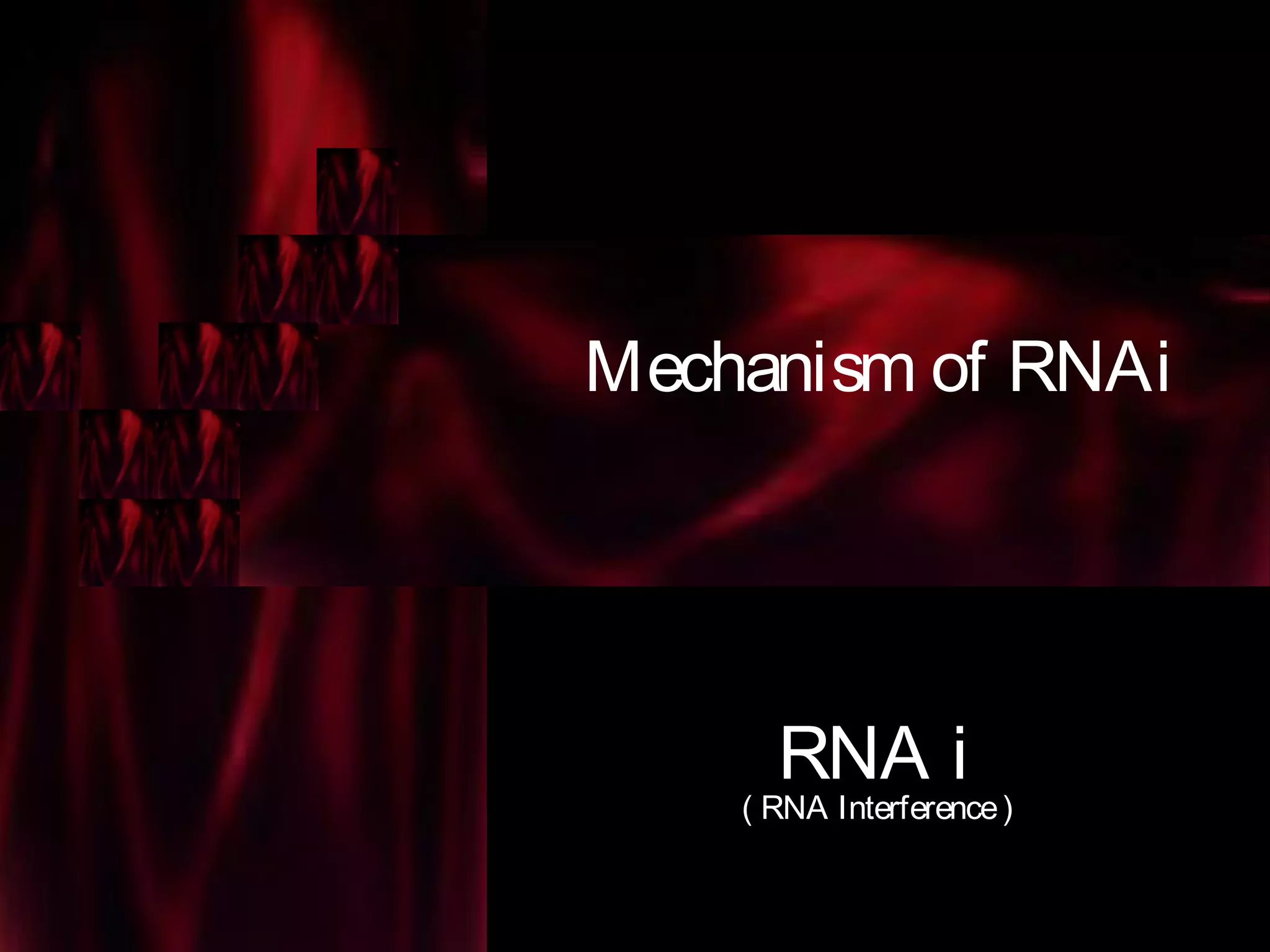 Mechanism of RNAi
RNA i
( RNA Interference)
 