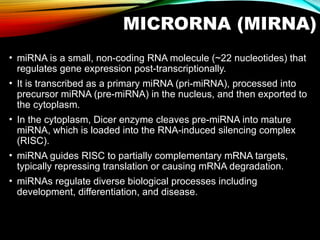 RNAi [RNA INTERFERENCE] including {siRNA and miRNA} | PPTX