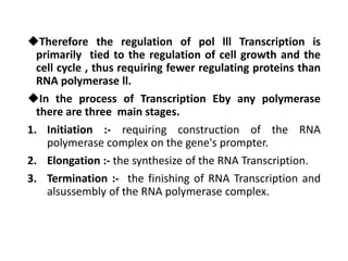 Rna polymerase & transcription in prokaryotes | PPTX