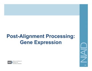 Post-Alignment Processing:
Gene Expression
44
 