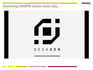 22
Generating CRISPR vectors made easy…
 