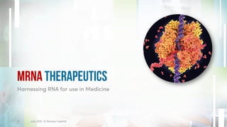 mRNA Therapeutics
Harnessing RNA for use in Medicine
11 July 2021. © Xeraya Capital.