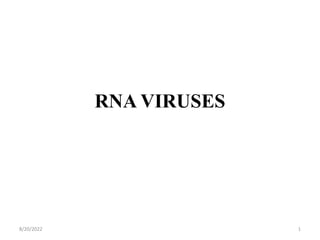 RNA VIRUSES
8/20/2022 1
 