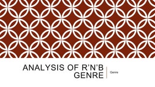 ANALYSIS OF R’N’B
GENRE
Genre
 