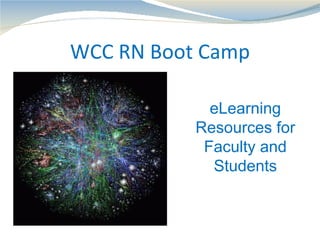 WCC RN Boot Camp eLearning Resources for Faculty and Students 