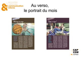 Au verso,  le portrait du mois 