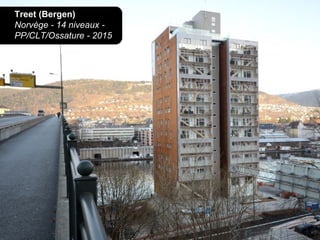 Treet (Bergen)
Norvège - 14 niveaux -
PP/CLT/Ossature - 2015
 