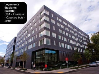 Logements
étudiants
(Seattle)
USA - 7 niveaux
- Ossature bois -
2010
 