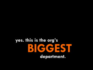 yes. this is the org’s BIGGEST department. 