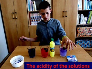 The acidity of the solutions
 