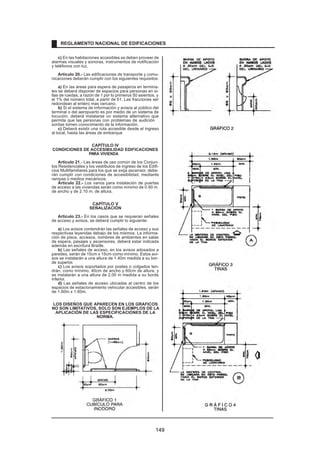 Los tipos de oficinas comprendidos dentro de los al-cances 
de la presente norma son: 
- Oficina independiente: Edificación de uno o más 
niveles, que puede o no formar parte de otra edificación. 
- Edificio corporativo: Edificación de uno o varios ni-veles, 
destinada a albergar funciones prestadas por un 
solo usuario. 
CAPITULO II 
CONDICIONES DE HABITABILIDAD Y 
FUNCIONALIDAD 
Artículo 3.- Las condiciones de habitabilidad y funcio-nalidad 
se refieren a aspectos de uso, accesibilidad, ven-tilación 
e iluminación. 
Las edificaciones para oficinas, deberán cumplir con 
los requisitos establecidos en la Norma A.010 «Conside-raciones 
Generales de Diseño» y en la Norma A.130 «Re-quisitos 
de Seguridad». 
Artículo 4.- Las edificaciones para oficinas deberán 
contar con iluminación natural o artificial, que garantice el 
desempeño de las actividades que se desarrollarán en 
ellas. 
La iluminación artificial recomendable deberá alcan-zar 
los siguientes niveles de iluminación en el plano de 
trabajo: 
Áreas de trabajo en oficinas 250 luxes 
Vestíbulos 150 luxes 
Estacionamientos 30 luxes 
Circulaciones 100 luxes 
Ascensores 100 luxes 
Servicios higiénicos 75 luxes 
Artículo 5.- Las edificaciones para oficinas podrán con-tar 
optativa o simultáneamente con ventilación natural o 
artificial. 
En caso de optar por ventilación natural, el área míni-ma 
de la parte de los vanos que abren para permitir la 
ventilación, deberá ser superior al 10% del área del am-biente 
que ventilan. 
Artículo 6 - El número de ocupantes de una edifica-ción 
de oficinas se calculará a razón de una persona cada 
9.5 m2. 
Articulo 7.- La altura libre mínima de piso terminado a 
cielo raso en las edificaciones de oficinas será de 2.40 m. 
Artículo 8.- Los proyectos de edificios corporativos o 
de oficinas independientes con mas de 5,000 m2 de área 
útil deberán contar con un estudio de impacto vial que 
proponga una solución que resuelva el acceso y salida de 
vehículos. 
CAPITULO III 
CARACTERISTICAS DE LOS COMPONENTES 
Articulo 9.- Las edificaciones para oficinas, indepen-dientemente 
de sus dimensiones deberán cumplir con la 
norma A.120 «Accesibilidad para personas con discapa-cidad 
» 
Articulo 10.- Las dimensiones de los vanos para la 
instalación de puertas de acceso, comunicación y salida 
deberán calcularse según el uso de los ambientes a los 
que dan acceso y al número de usuarios que las emplea-rá, 
cumpliendo los siguientes requisitos: 
a) La altura mínima será de 2.10 m. 
b) Los anchos mínimos de los vanos en que se insta-larán 
puertas serán: 
Ingreso principal 1.00 m. 
Dependencias interiores 0.90 m 
Servicios higiénicos 0.80 m. 
Artículo 11.- Deberán contar con una puerta de acce-so 
hacia la azotea, con mecanismos de apertura a pre-sión, 
en el sentido de la evacuación. 
Artículo 12.- El ancho de los pasajes de circulación 
dependerá de la longitud del pasaje desde la salida más 
cercana y el número de personas que acceden a sus es-pacios 
de trabajo a través de los pasajes. 
Articulo 13.- Las edificaciones destinadas a oficinas 
deberán cumplir los siguientes requisitos: 
a) El número y ancho de las escaleras esta determina-do 
por el cálculo de evacuación para casos de emergen-cia. 
b) Las escaleras estarán aisladas del recinto desde el 
cual se accede mediante una puerta a prueba de fuego, 
con sistema de apertura a presión (barra antipánico) en la 
dirección de la evacuación y cierre automático. No serán 
necesarias las barras antipánico en puertas por las que se 
evacuen menos de 50 personas. 
CAPITULO IV 
DOTACIÓN DE SERVICIOS 
Artículo 14.- Los ambientes para servicios higiénicos 
deberán contar con sumideros de dimensiones suficien-tes 
como para permitir la evacuación de agua en caso de 
aniegos accidentales. 
La distancia entre los servicios higiénicos y el espacio 
más alejado donde pueda trabajar una persona, no pue-de 
ser mayor de 40 m. medidos horizontalmente, ni pue-de 
haber más de un piso entre ellos en sentido vertical. 
Artículo 15.- Las edificaciones para oficinas, estarán 
provistas de servicios sanitarios para empleados, según 
lo que se establece a continuación: 
Número de ocupantes Hombres Mujeres Mixto 
De 1 a 6 empleados 1L, 1u, 1I 
De 7 a 20 empleados 1L, 1u, 1I 1L,1I 
De 21 a 60 empleados 2L, 2u, 2I 2L, 2I 
De 61 a 150 empleados 3L, 3u, 3I 3L, 3I 
Por cada 60 empleados adicionales 1L, 1u, 1I 1L,1I 
L: Lavatorio U: Urinario I: Inodoro 
Artículo 16.- Los servicios sanitarios podrán ubicarse 
adentro de las oficinas independientes o ser comunes 
varias oficinas, en cuyo caso deberán encontrase en el 
mismo nivel de la unidad a la que sirven, estar diferencia-dos 
para hombres y mujeres, y estar a una distancia no 
mayor a 40m. medidos desde el punto más alejado de la 
oficina a la que sirven. 
Los edificios de oficinas y corporativos contarán adi-cionalmente 
con servicios sanitarios para empleados y 
para publico según lo establecido en la Norma A.070 «Co-mercio 
» del presente Reglamento, cuando se tengan pre-vistas 
funciones adicionales a las de trabajo administrati-vo, 
como auditorios y cafeterías. 
Artículo 17.- La dotación de agua a garantizar para 
el diseño de los sistemas de suministro y almacena-miento 
son: 
Riego de jardines 5 lts. x m2 x día 
Oficinas 20 lts. x persona x día 
Tiendas6 lts. x persona x día 
Articulo 18.- Los servicios higiénicos para personas 
con discapacidad serán obligatorios a partir de la exigen-cia 
de contar con tres artefactos por servicio, siendo uno 
de ellos accesible a personas con discapacidad. 
En caso se proponga servicios separados exclusivos 
para personas con discapacidad sin diferenciación de 
género, este deberá ser adicional al número de aparatos 
exigible. 
Artículo 19.- Las edificaciones de oficinas deberán te-ner 
estacionamientos dentro del predio sobre el que se edi-fica. 
El número mínimo de estacionamientos quedará esta-blecido 
en los planes urbanos distritales o provinciales. 
La dotación de estacionamientos deberá considerar es-pacios 
para personal, para visitantes y para los usos com-plementarios. 
Artículo 20.- Cuando no sea posible tener el numero 
de estacionamientos requerido dentro del predio, por tra-tarse 
de remodelaciones de edificaciones construidas al 
amparo de normas que han perdido su vigencia o por en-contrarse 
en zonas monumentales, se podrá proveer los 
espacios de estacionamiento en predios cercanos según 
lo que norme la Municipalidad Distrital respectiva en la 
que se encuentre la edificación. 
Artículo 21.- Deberá proveerse espacios de estacio-namiento 
accesibles para los vehículos que transportan o 
son conducidos por personas con discapacidad, a razón 
de 1 cada 50 estacionamientos requeridos. 
Su ubicación será la más cercana al ingreso y salida 
de personas, debiendo existir una ruta accesible. 
REGLAMENTO NACIONAL DE EDIFICACIONES 
141 
 