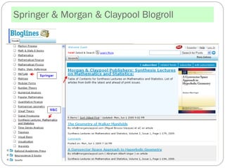 Springer & Morgan & Claypool Blogroll
 