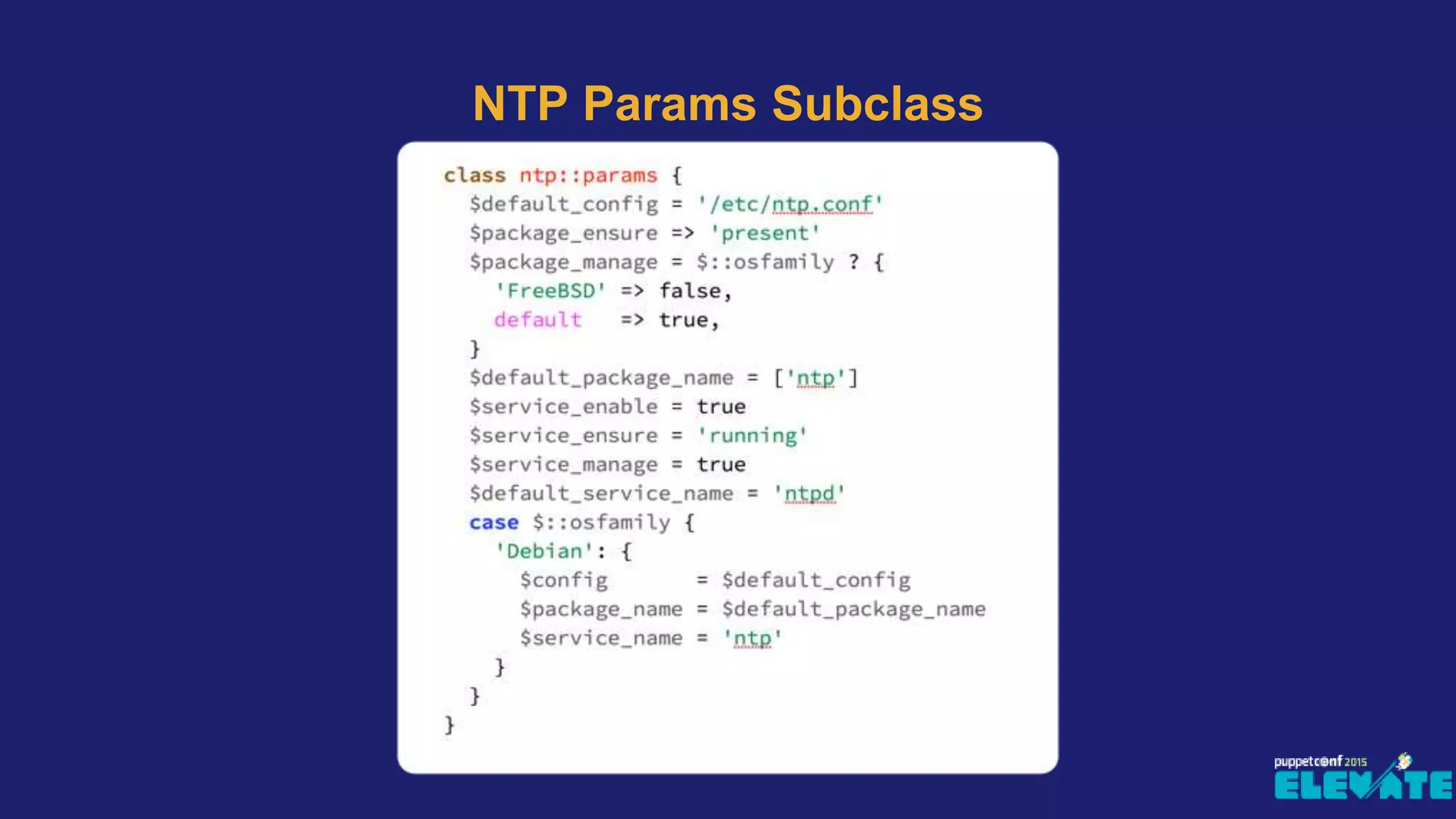 NTP Params Subclass
 