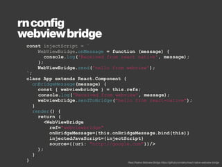 Tipagem no meio do javascript
// @flow
const foo = (b: boolean): string => (
(b) ? 'Hello' : 'World'
);
const bar: string = foo();
rnconfig
flow
 