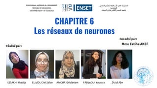 CHAPITRE 6
Les réseaux de neurones
 