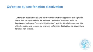 Qu’est ce qu’une fonction d’activation
 