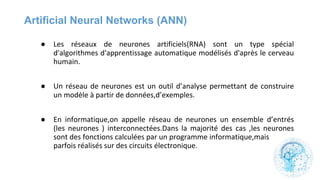 ●
●
●
Artificial Neural Networks (ANN)
 