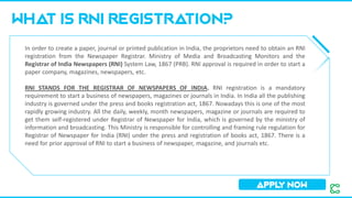 Form Rni WHAT IS RNI REGISTRATION? | PDF
