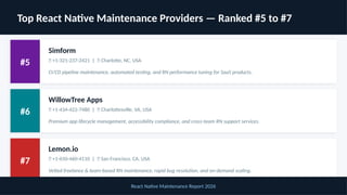 2026 React Native Maintenance Service Providers & Industry Analysis | PPTX