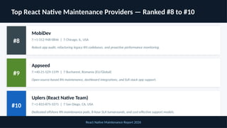 2026 React Native Maintenance Service Providers & Industry Analysis | PPTX