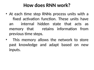Comprehensive Guide to Recurrent Neural Networks and Their Variants | PPTX