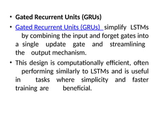 Comprehensive Guide to Recurrent Neural Networks and Their Variants | PPTX