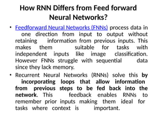 Comprehensive Guide to Recurrent Neural Networks and Their Variants | PPTX