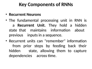 Comprehensive Guide to Recurrent Neural Networks and Their Variants | PPTX