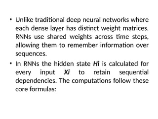 Comprehensive Guide to Recurrent Neural Networks and Their Variants | PPTX