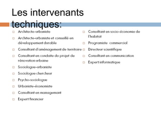 Les intervenants
techniques:

 