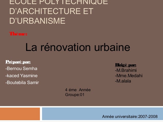 rénovation urbaine procédure