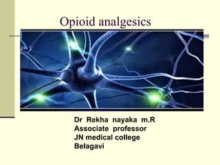 Opioid analgesics
Dr Rekha nayaka m.R
Associate professor
JN medical college
Belagavi
 