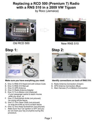 Rns 510 Vw T Iguan Installation Guide | PDF