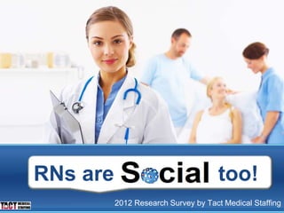 2012 Research Survey by Tact Medical Staffing
RNs are too!
 