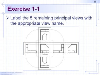 Copyright ©2010 by K. Plantenberg
Restricted use only
Exercise 1-1
 Label the 5 remaining principal views with
the appropriate view name.
 