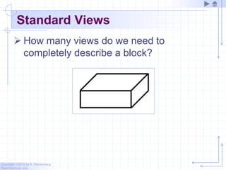 Copyright ©2010 by K. Plantenberg
Restricted use only
Standard Views
 How many views do we need to
completely describe a block?
 
