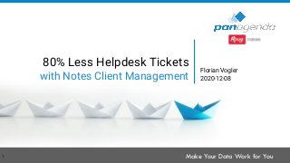 Make Your Data Work for You
80% Less Helpdesk Tickets
with Notes Client Management
Florian Vogler
2020-12-08
1
 