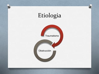 Etiologia
Traumatismo
Obstrucción
 