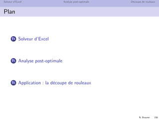 Excel et analyse post-optimale
 