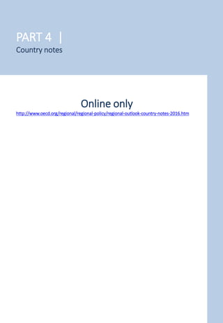 United States rural policy:
Increasing opportunities and
improving the quality of life of
rural communities
by Thomas J. Vilsack, U.S.
Secretary of Agriculture and
Chair, White House Rural
Council
United States rural policy seeks to mobilise
the assets of rural areas for national prosperity
and offer opportunities for greater quality of
life across all rural communities. This chapter
considers the diversity of rural places and how
rural policy and other place-based approaches
and bodies, such as the White House Rural
Council, can contribute to their vitality.
Several programmes and plans are being
implemented to fulfil these goals in the United
States. They include programmes such as:
Promise Zones; StrikeForce Initiative;
Partnership for Sustainable Communities; Local
Food, Local Places; Community Economic
Development approaches; Strategic Economic
and Community Development; Investing
Manufacturing Communities Partnerships; and
rural elements of the Climate Action Plan.
Global dimensions of
malnutrition: Territorial
perspectives on food security
and nutrition policies
by Vito Cistulli, Stina Heikkilä
and Rob Vos, Food and
Agriculture Organization of the
United Nations
Despite impressive progress in reducing
hunger and poverty, about 800 million people
worldwide continue to suffer from
undernourishment. Food insecurity and
malnutrition are problems affecting rural areas
in particular, as part of a pattern of deep-
rooted spatial inequalities.
Conventional sectoral agriculture and food
policies often overlook such territorial
disparities. Consequently, they are unlikely to
be sufficient to meet the sustainable
development goal of ending hunger and
achieving food security for all by 2030.
This chapter argues that food security and
nutrition policies would greatly benefit from a
territorial approach. Such an approach to food
security and nutrition goes beyond a simple
rural-urban dichotomy. The development of
strong and mutually reinforcing rural-urban
linkages is important for the development of
agriculture and food systems at large, but will
only be effective if it considers competing uses
for land, water and other natural resources
and also plans infrastructure and basic services
within and between different territorial
contexts.
Rural areas should contribute to and benefit from global agendas
18
 