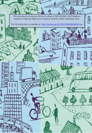 20
This document summarises the key findings of OECD (2016), OECD Regional
Outlook: Productive Regions for Inclusive Societies, OECD Publishing, Paris.
The full publication is available at: http://dx.doi.org/10.1787/9789264260245-en.
 