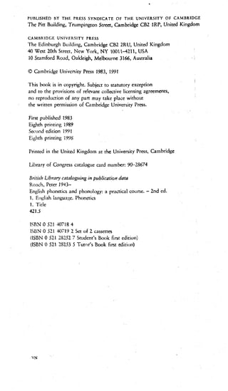 English Phonetics and Phonology By Peter Roach