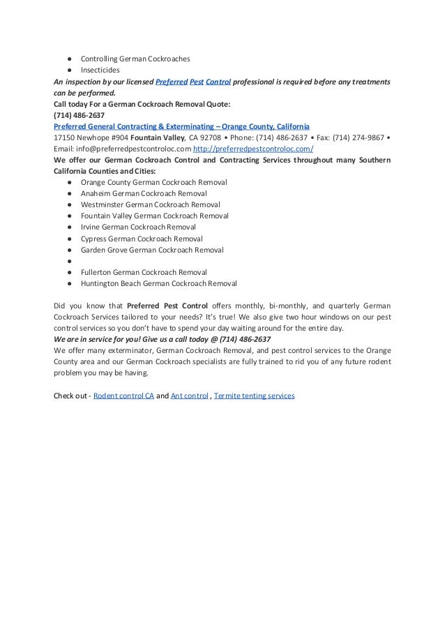 Roach control Your Friend for Roach control in Orange County